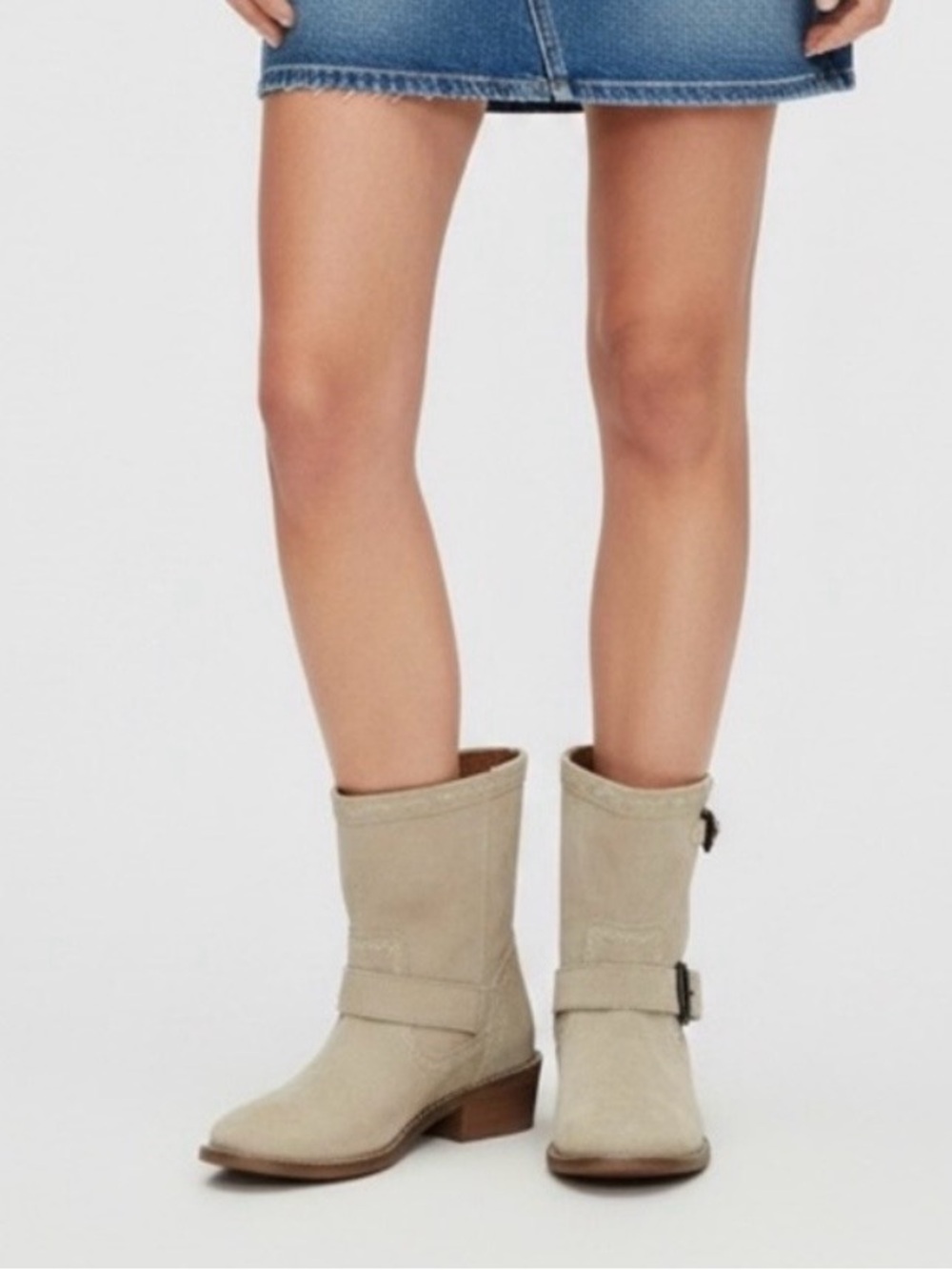 Musse & Cloud Ambrosia Tan Suede Ankle Boots with Buckles NWT